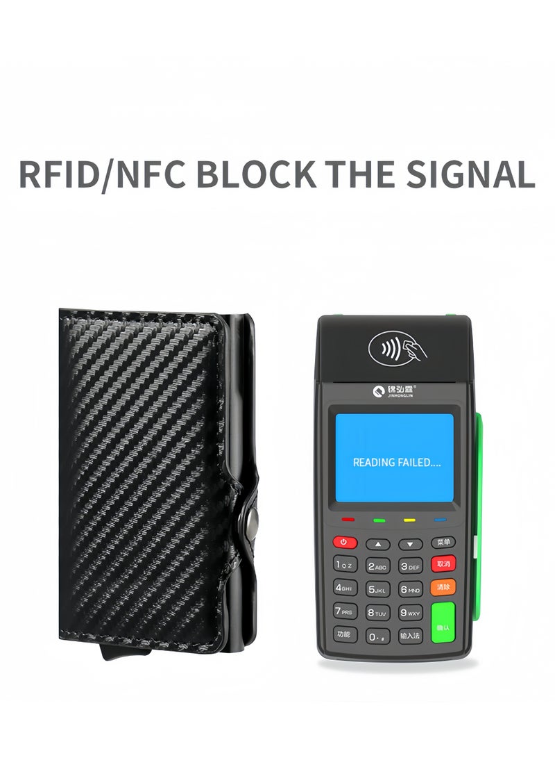 Hiras Men's Premium RFID Blocking Leather Card Holder - Anti-Theft Credit Card Wallet with Magnetic Closure & Coin Pocket - Ideal Gift for Men - Image 2