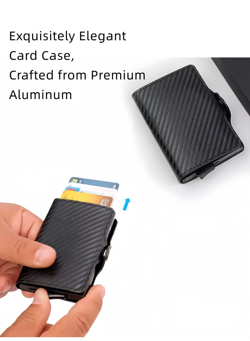 Hiras Men's Premium RFID Blocking Leather Card Holder - Anti-Theft Credit Card Wallet with Magnetic Closure & Coin Pocket - Ideal Gift for Men - Image 4