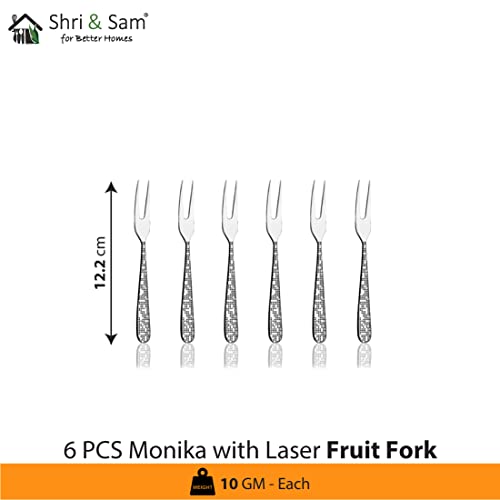 Shri & Sam Stainless Steel Monika with Laser Fruit Fork,6 Pieces - Image 2
