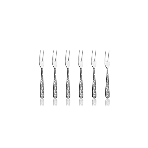 Shri & Sam Stainless Steel Monika with Laser Fruit Fork,6 Pieces - Image 1