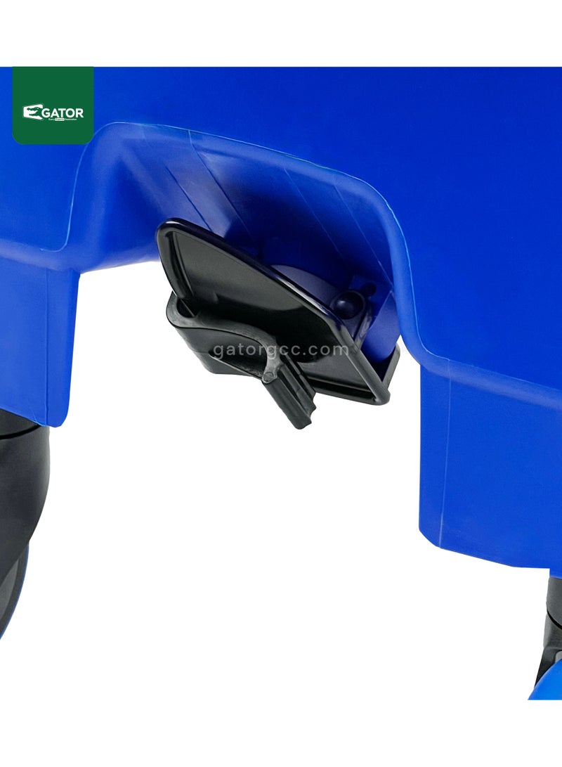 FILMOP Professional Twin-Bucket Mop Trolley, Italian Manufactured, 360-Degree Rotating Swivel Wheels, 16 x 14L, Blue - Image 3