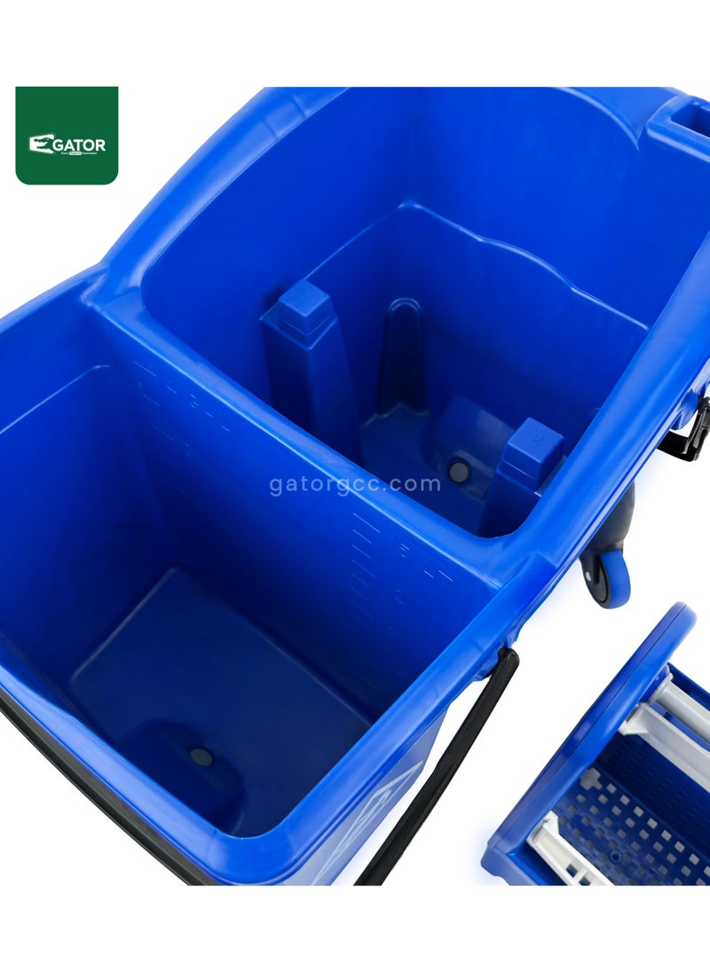 Professional Twin-Bucket Mop Trolley, Italian Manufactured, 360-Degree Rotating Swivel Wheels, 16 x 14L, Blue - pzsku/ZDD205494AA1135763EC4Z/45/_/1739514623/b4afafdd-c915-4542-b964-2e42d5599a94