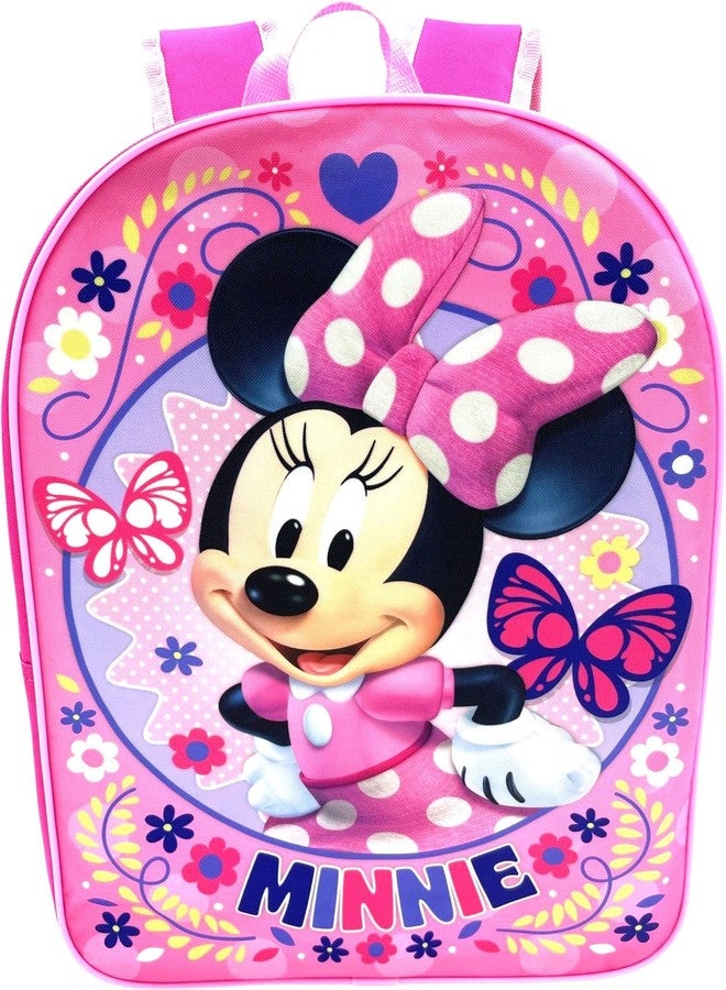 روز حقيبة ظهر مدرسية للأطفال من ماركة Ruz Minnie Mouse، مقاس 15 بوصة، لون وردي - Image 2