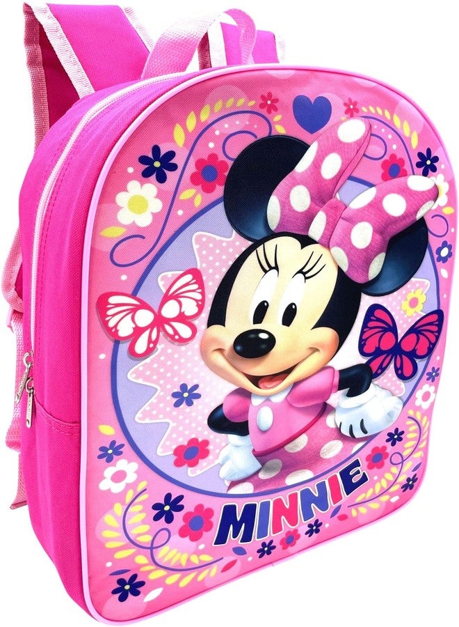 روز حقيبة ظهر مدرسية للأطفال من ماركة Ruz Minnie Mouse، مقاس 15 بوصة، لون وردي - Image 3