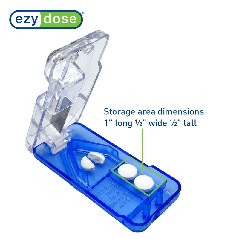 Ezy Dose Pill Cutter and Splitter with Built-in Pill Dispenser, Easy-Cut Stainless Steel Blade for Tablets, Vitamins, Medication, Portable, Travel-Size Pill Cutter for Seniors, Pets, Color May Vary - Image 4