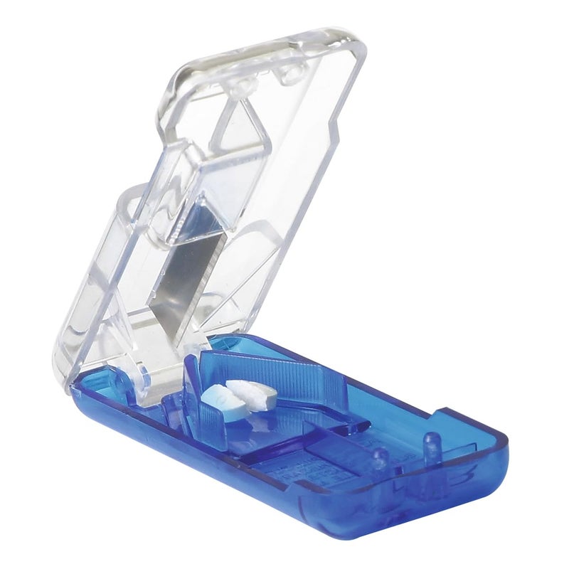 Ezy Dose Pill Cutter and Splitter with Built-in Pill Dispenser, Easy-Cut Stainless Steel Blade for Tablets, Vitamins, Medication, Portable, Travel-Size Pill Cutter for Seniors, Pets, Color May Vary - Image 1