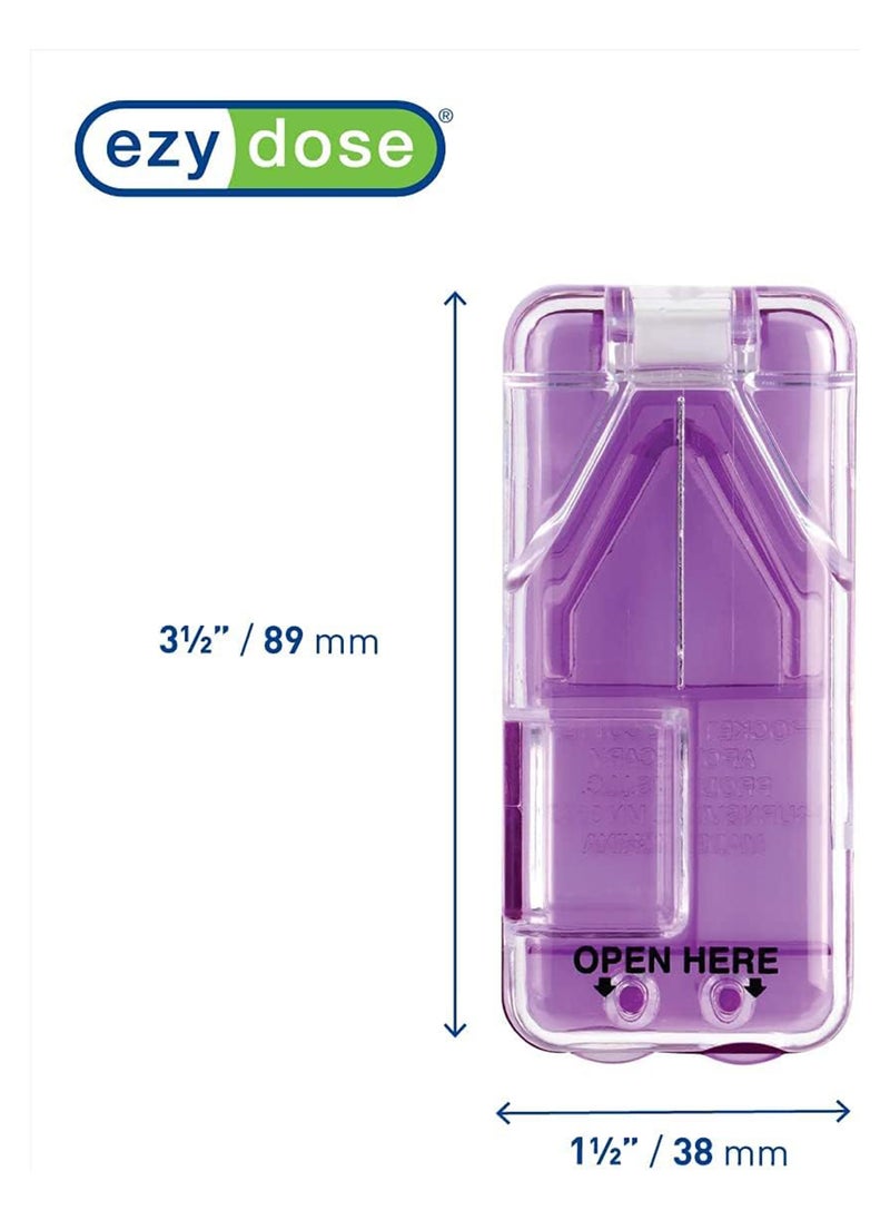 Ezy Dose E Pill Cutter And Splitter With Stainless Steel Blade And Dispenser Daily Usage Safely Cut Pills Vitamins Tablets Accurate, Travel Sized - Colors May Vary  - Image 2