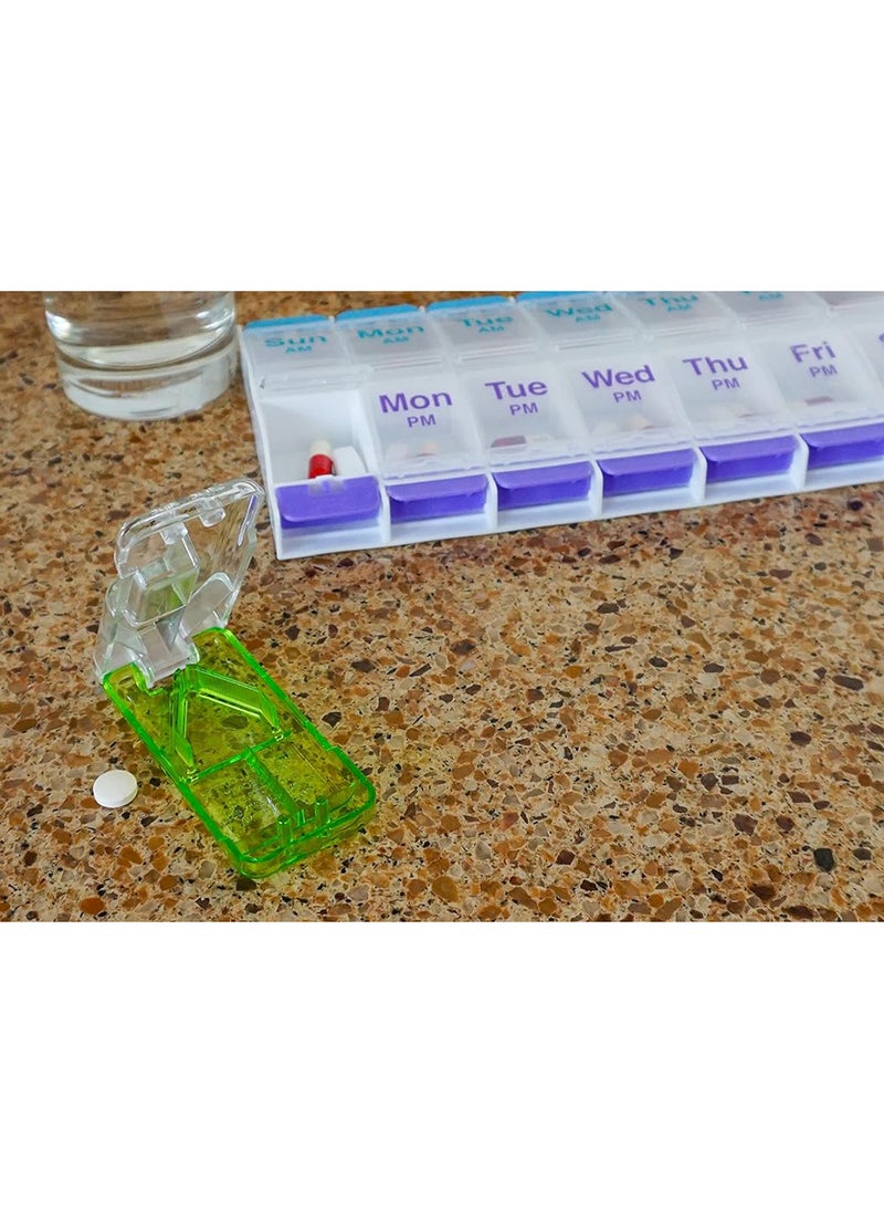 Ezy Dose E Pill Cutter And Splitter With Stainless Steel Blade And Dispenser Daily Usage Safely Cut Pills Vitamins Tablets Accurate, Travel Sized - Colors May Vary  - Image 5