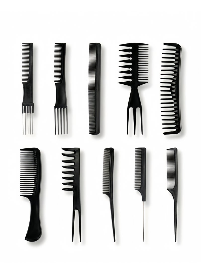 بيلي طقم أمشاط شعر لصالونات التصفيف الاحترافية 10 قطع أسود - Image 1