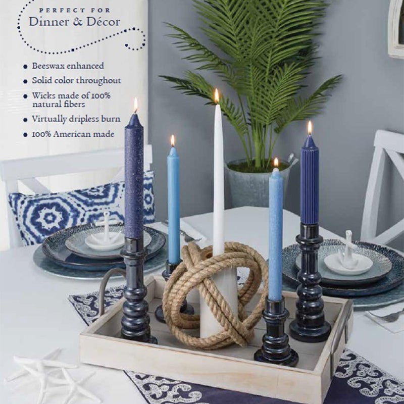 Root Candles Unscented Dinner Candles Premium Beeswax Blend Boxed Candle Set, 7-Inch, Abyss, 4-Count - Image 3