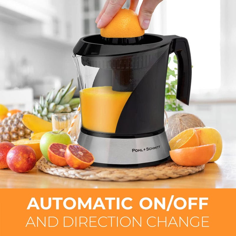 POHL SCHMITT Pohl+Schmitt Deco-Line Electric Citrus Juicer Machine Extractor - Large Capacity 34oz (1L) Easy-Clean, Featuring Pulp Control Technology - Image 3