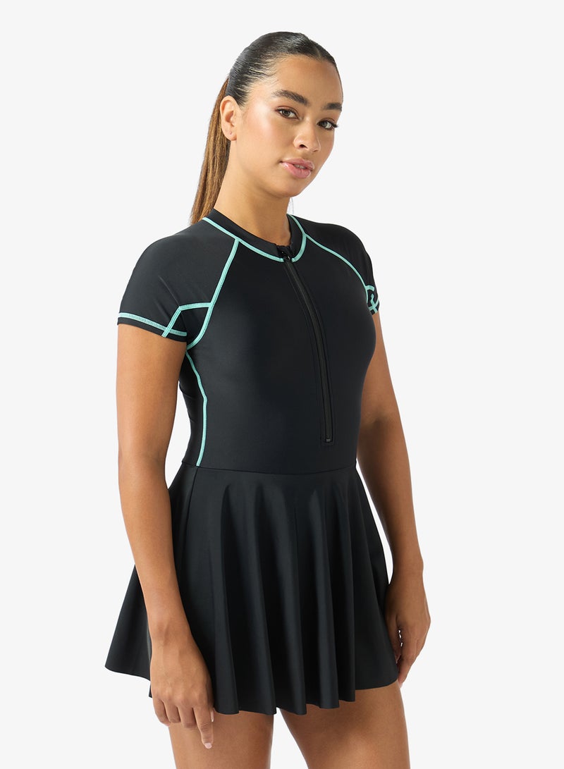 FRWD Zip Up Swimsuit with Skirt - Image 4