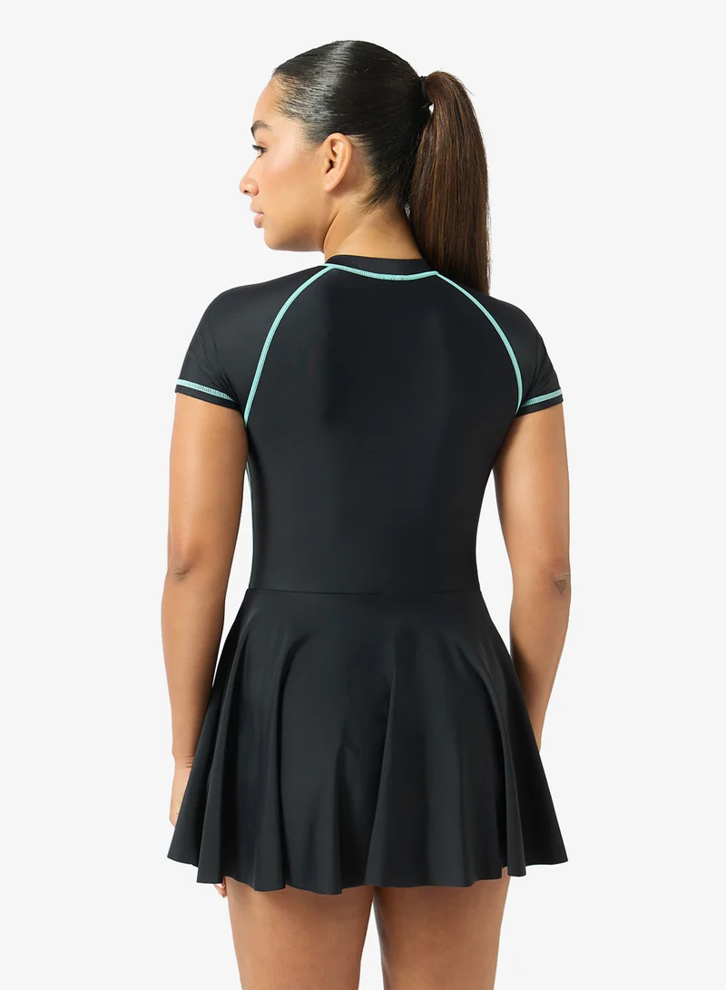 Frwd Zip Up Swimsuit with Skirt