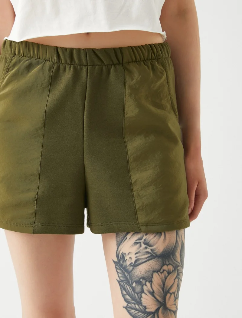 KOTON Mini Shorts with Elastic Waist and Pocket Detail