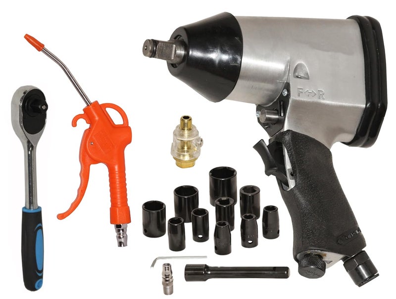 Digital Craft 12 Air Wrench Pneumatic Impact Wrench Car Repairing Impact Wrench Tools Pneumatic Impact Wrench KitAir Blow GunRatchet Handle 12 - Image 1
