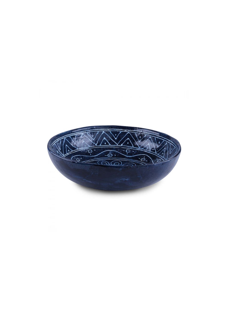 Pan Home - Nova Ecomix Painted Bowl 43.18x43.18x11.43cm Blue - Image 1