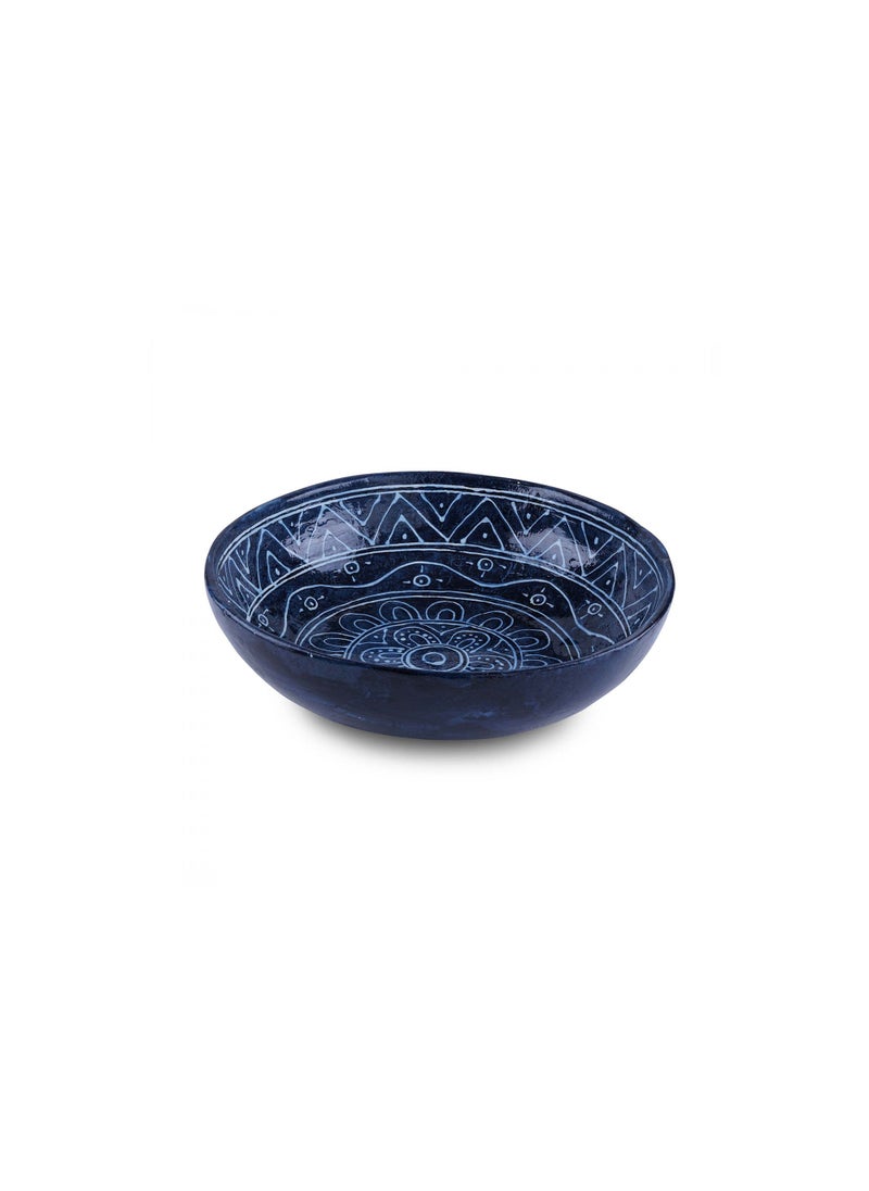 Pan Home - Nova Ecomix Painted Bowl 43.18x43.18x11.43cm Blue - Image 1