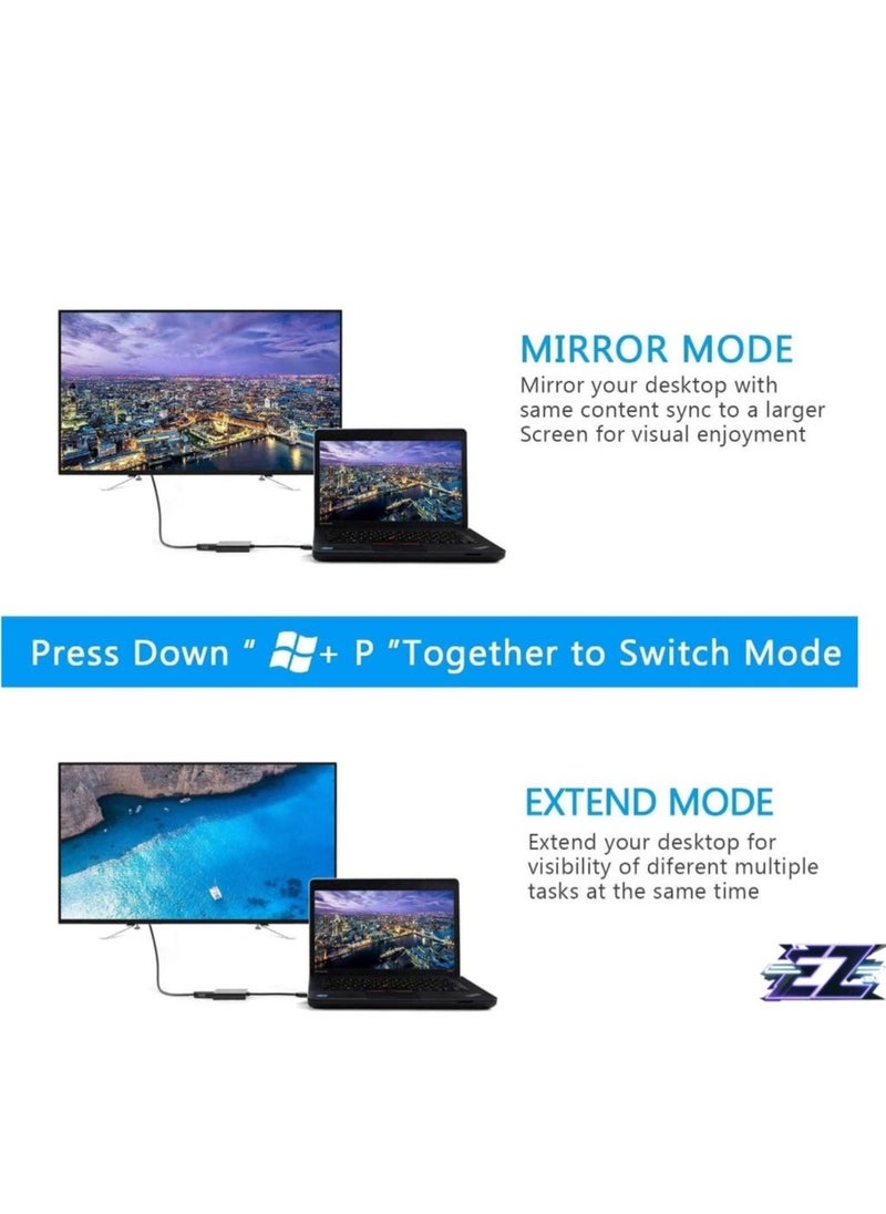 ELTRAZONE USB 3.0 to HDMI Adapter for Monitor Mac Windows 11 10 8 HDMI USB Converter for Laptop MacBook pro USB3 HDMI Cable Multiple Monitors for Desktop PC TV - Image 4