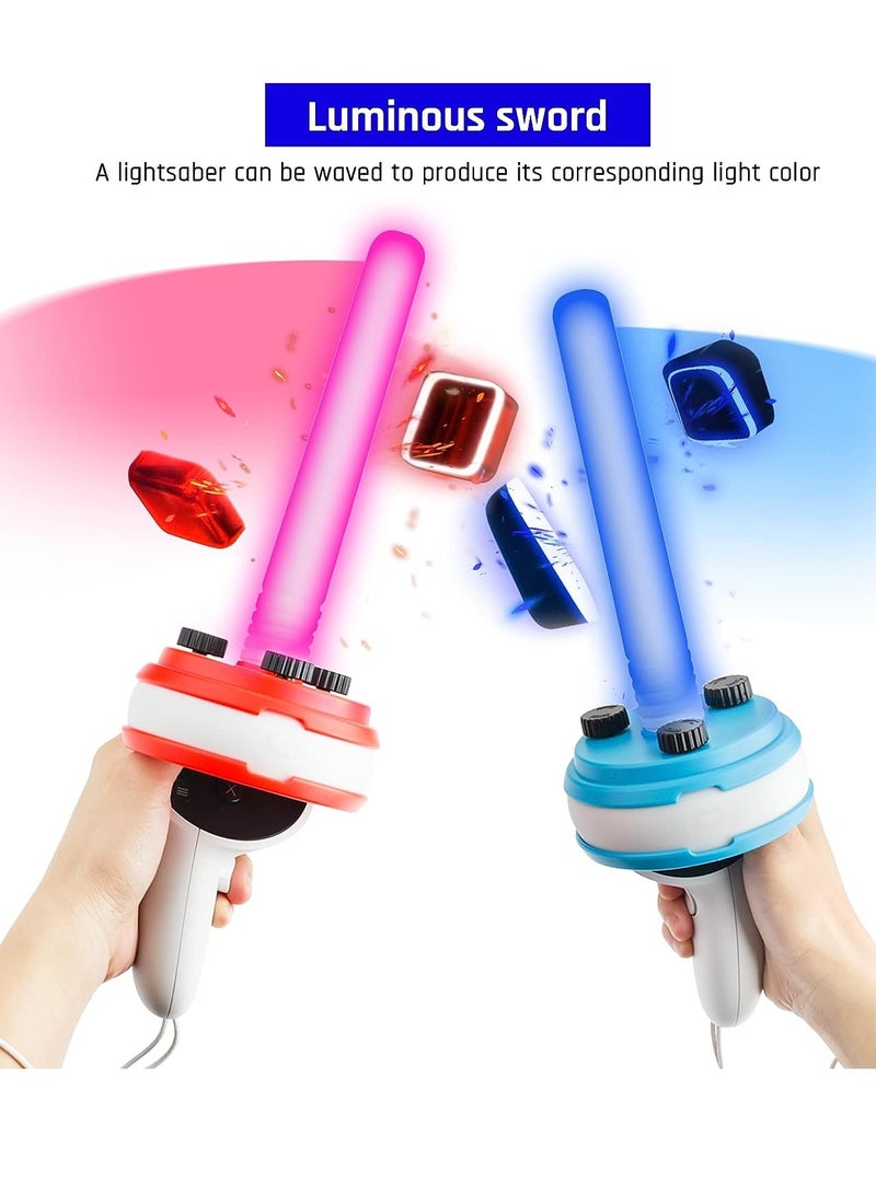 SYOSI Dual Handles Extension Grips for Oculus quest2, Controllers Playing Beat Saber Games, Enhanced Lightsabers Gaming Experience for quest 2 Accessories - Image 4