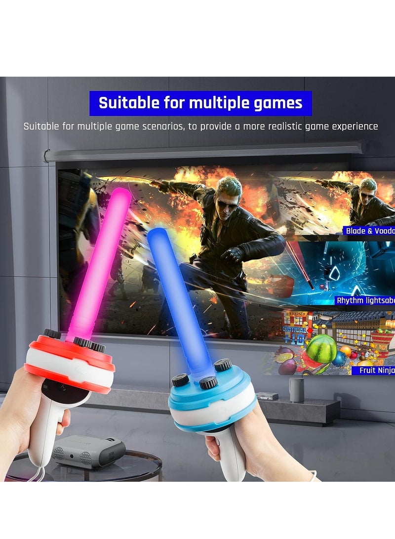SYOSI Dual Handles Extension Grips for Oculus quest2, Controllers Playing Beat Saber Games, Enhanced Lightsabers Gaming Experience for quest 2 Accessories - Image 2