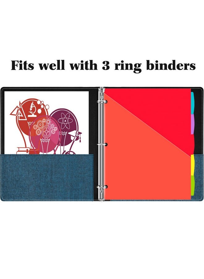 INFUN - 5Tab Plastic Binder Dividers With Front Pockets 3 Sets15 Pcs Multicolor Binder Dividers With Tabs For Binders 5 Tab Dividers With Pockets - Image 1