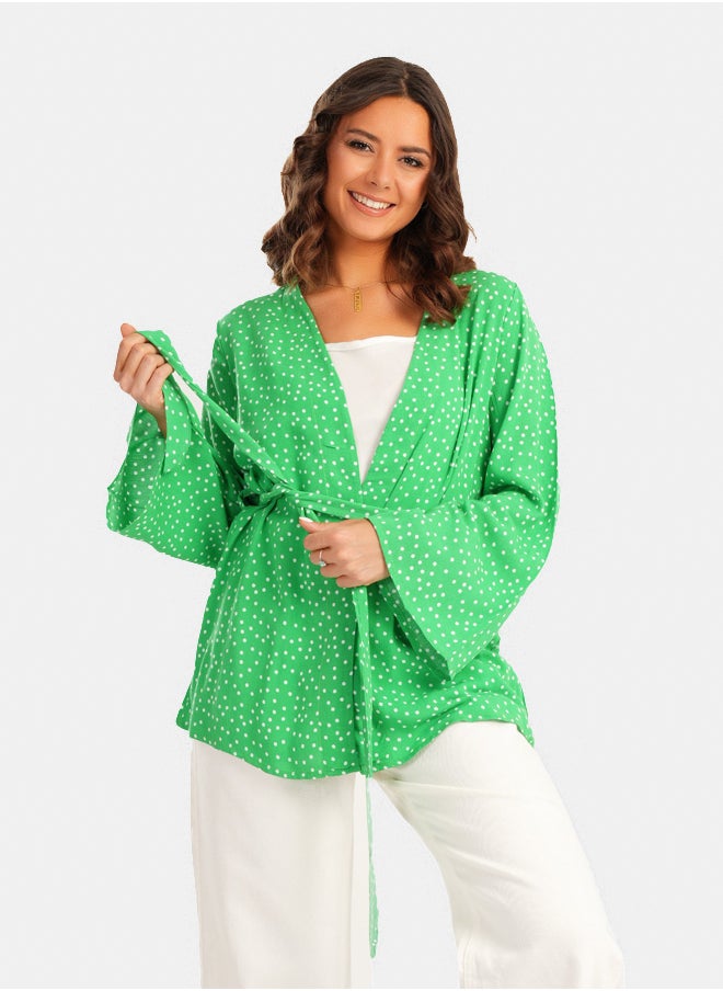 Dotted Kimono with Flared Sleeves - pzsku/ZDD20FE9F47F0C9D2774AZ/45/_/1738582259/99311170-51a6-4831-8c11-2d67596f8433