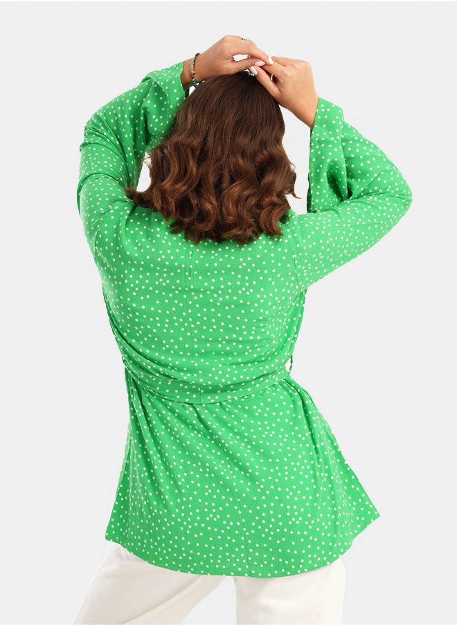 Clue Dotted Kimono with Flared Sleeves  - Image 4