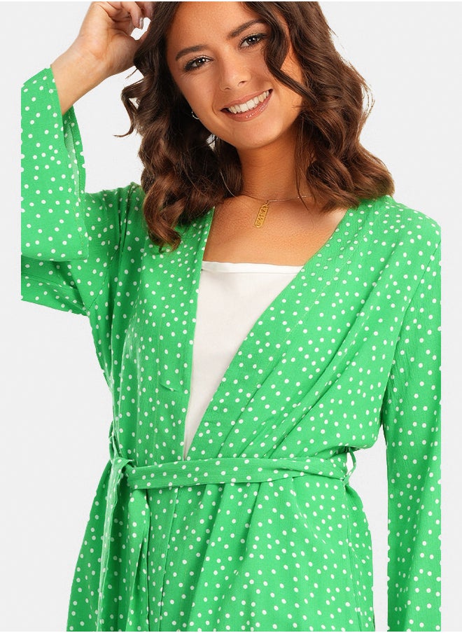 Clue Dotted Kimono with Flared Sleeves  - Image 3