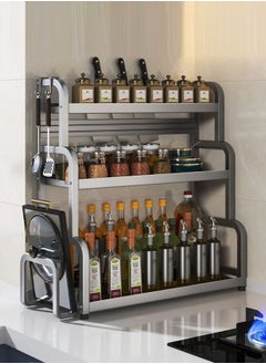 Spice Rack Organizer Kitchen Counter Organizer with Utensil Basket Knife Holder 3-Tier Kitchen Rack Seasoning Organizer Stand with 4 Hooks Cutting Board Storage Pot Lid Storage Kitchen Storage Shelves For Cabinet Countertop - pzsku/ZDD2105B9007C9CEF4F36Z/45/_/1728698241/07a95641-2d06-4484-b76d-86b547e92052