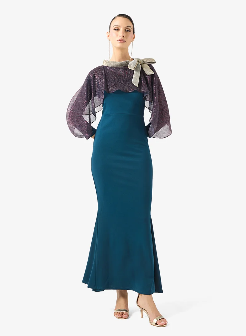 Namshi x  Mermaid Cut Bodycon Dress With Ombre Cape for Women | Best Price UAE