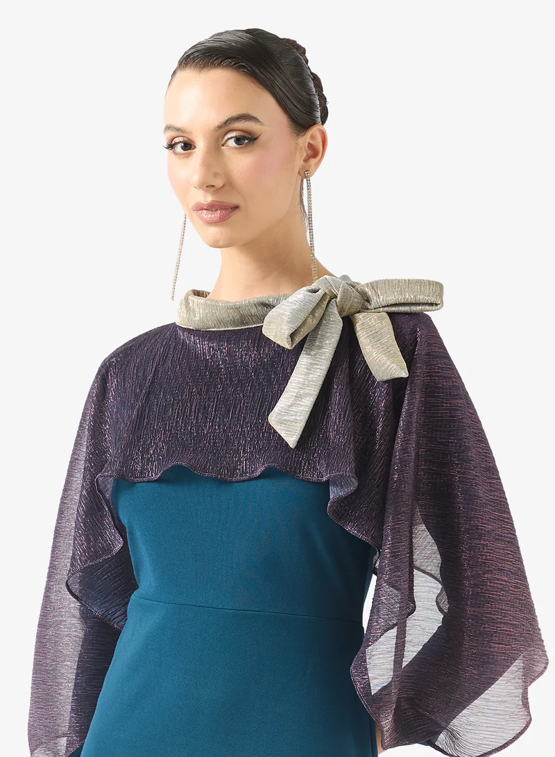 Namshi x  Mermaid Cut Bodycon Dress With Ombre Cape for Women | Best Price UAE