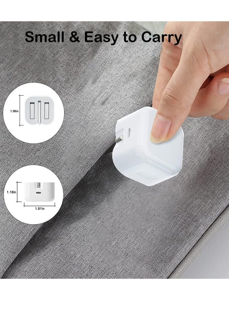 ESCASE - iPhone 20W Fast Charger | USB C Wall Fast Charger with USB C to Lightning Cable Compatible with iPhone 14/14 Pro/14 Pro Max/13/12/11/XR/XS Max/X/iPad - Image 1