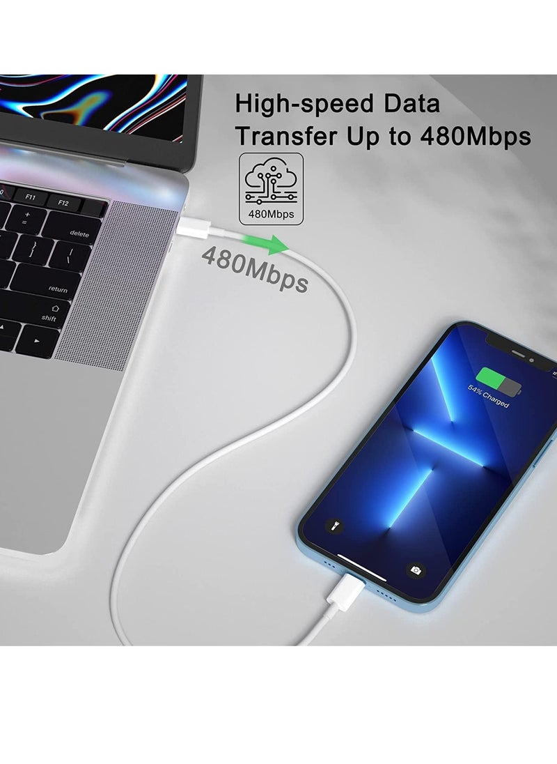 ESCASE - iPhone 20W Fast Charger | USB C Wall Fast Charger with USB C to Lightning Cable Compatible with iPhone 14/14 Pro/14 Pro Max/13/12/11/XR/XS Max/X/iPad - Image 1
