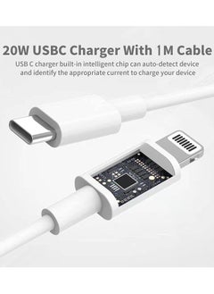 ESCASE iPhone 20W Fast Charger | USB C Wall Fast Charger with USB C to Lightning Cable Compatible with iPhone 14/14 Pro/14 Pro Max/13/12/11/XR/XS Max/X/iPad  - Image 4
