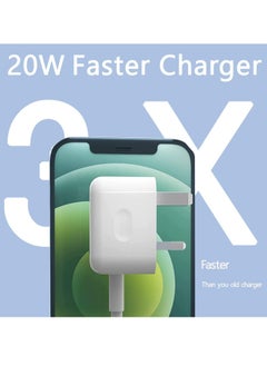ESCASE iPhone 20W Fast Charger | USB C Wall Fast Charger with USB C to Lightning Cable Compatible with iPhone 14/14 Pro/14 Pro Max/13/12/11/XR/XS Max/X/iPad  - Image 5