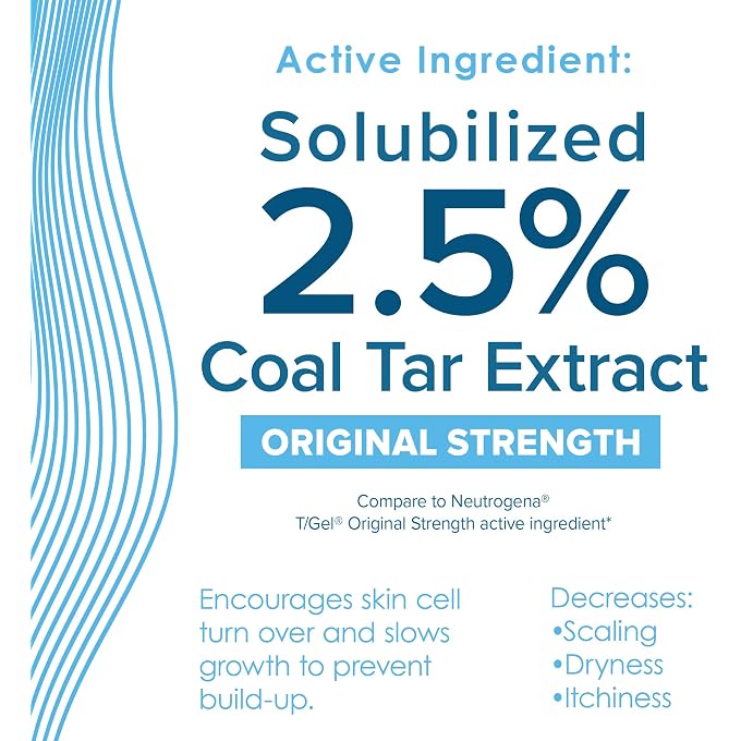True+Real Therapeutic Plus Tar Gel Anti-Dandruff Shampoo Original Strength 0.5% Coal Tar, 16 Fl Oz, Pack of 2 - Image 3