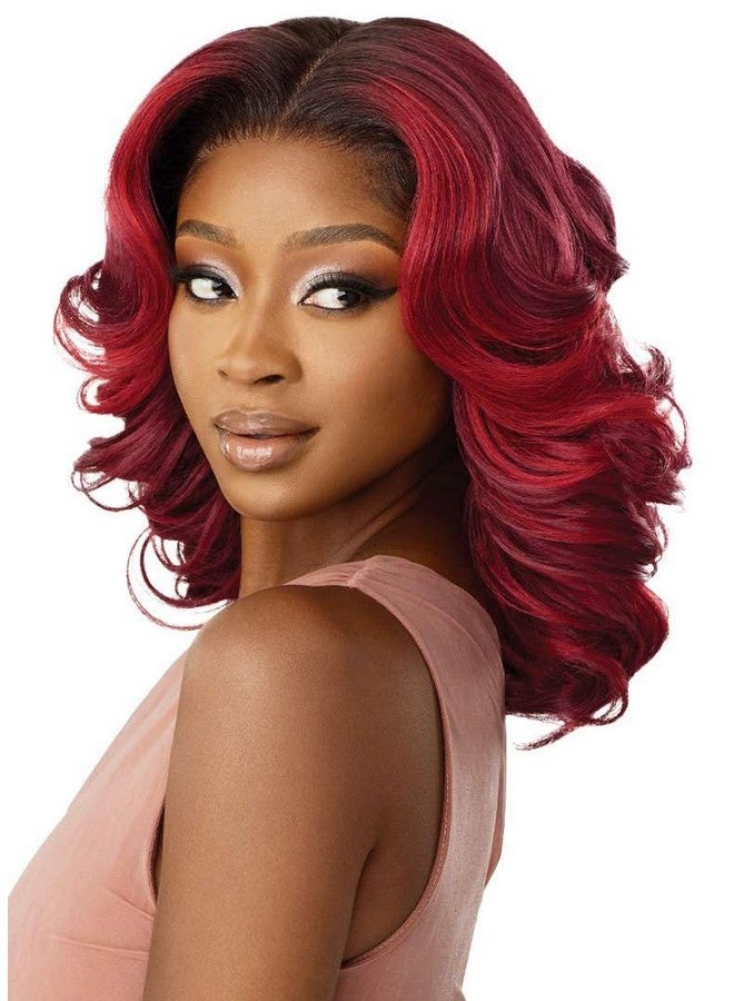 أوتر - باروكة شعر بإغلاق دانتيل مقاس 5X5 - مزيج من الشعر البشري - مموج للجسم 16 بوصة (أسود فاتح 1B) - Image 2