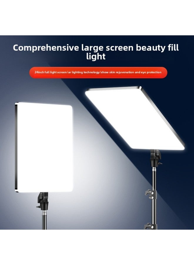 general 19/24 Inch Flat Panel Fill Light Net Red Live Photography Selfie Large Screen Fill Light LED Beauty Flat Panel Fill Light-Specifications:【24 Inch】 Double Lamp Set + Mobile Phone Floor Stand - Image 4