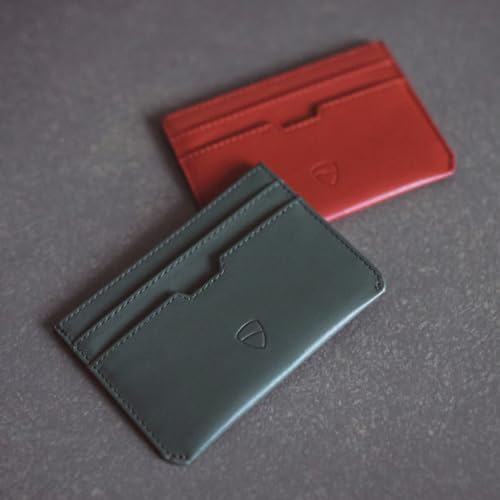 Vaultskin MOORGATE Slim Card Holder - Minimalist Leather Wallet, RFID Blocking Sleeve, Fits Front Pocket, for Men and Women (Hunter Green) - Image 3