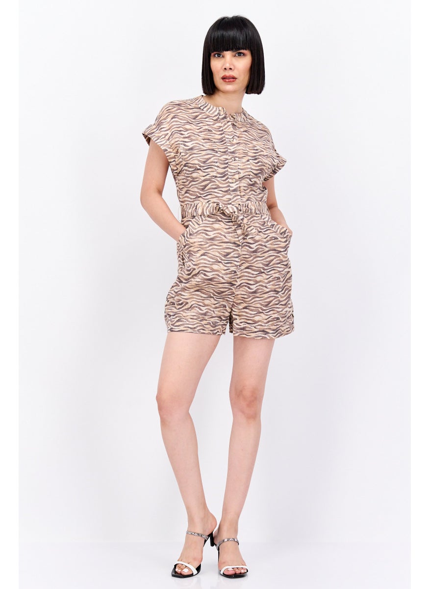 Women Allover Printed Cap Sleeve Play Suit, Green Combo, Light Brown - pzsku/ZDD21648EA5AE2F6E7F6AZ/45/_/1737642022/dea43520-3e16-49e5-93f6-892562abcbbb