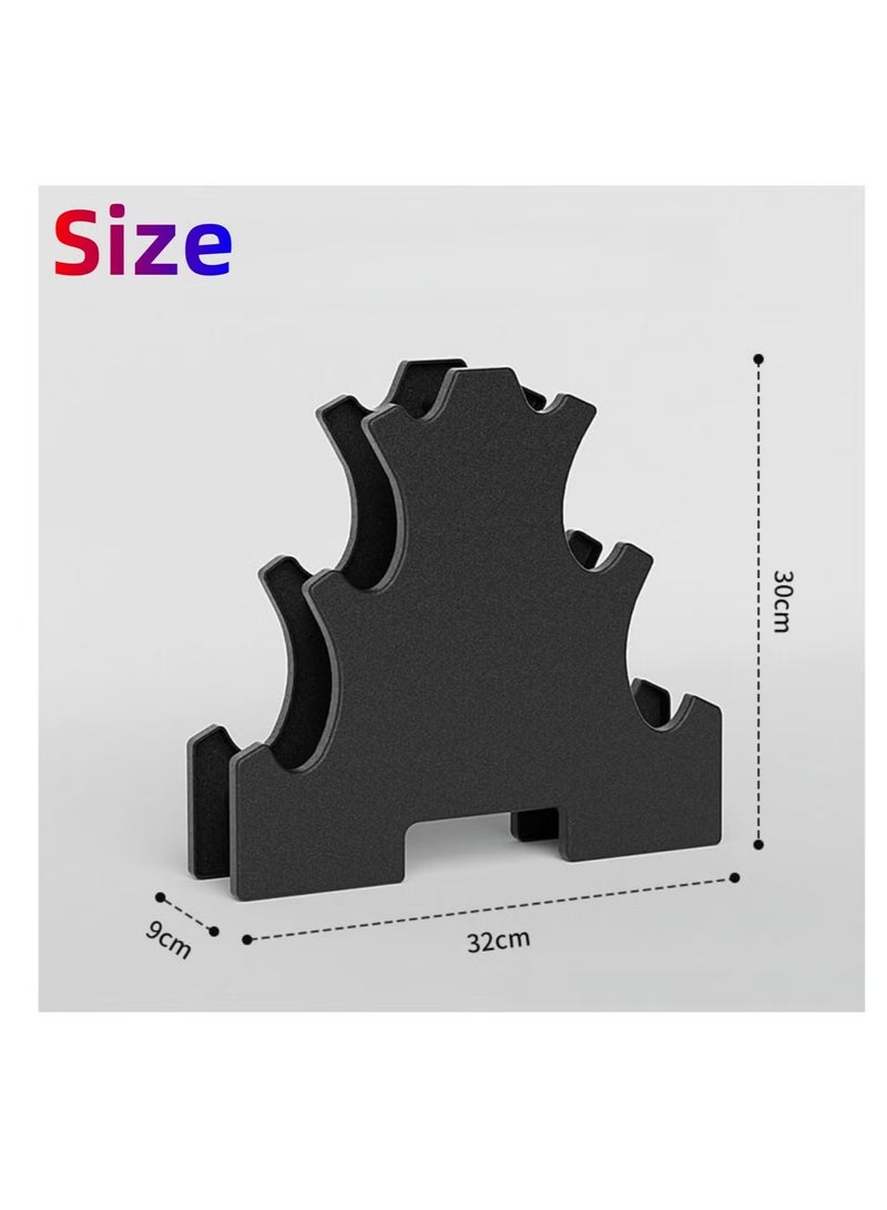 يا إلهي أرفف دمبلز لتدريب القوة ، حامل رف دمبلز منزلي 3 طبقات ، قابل للفصل وموفر للمساحة ، يحمل ما يصل إلى 6 دمبلز ، سهل التجميع ومتين ، مثالي لتنظيم صالة الألعاب الرياضية المنزلية والتخزين - Image 4