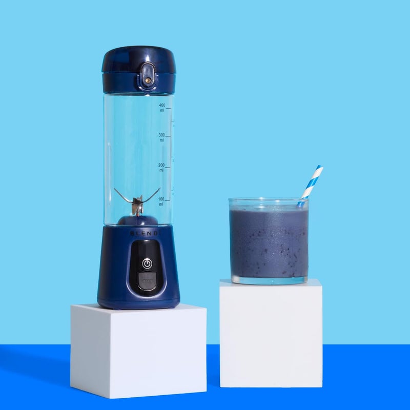 BLENDi Pro+ Portable Blender (17.5oz, Navy Blue) â€“ Powerful Ice Crushing 120W Motor, USB-C Rechargeable, Cordless Personal Blender Smoothies & Shakes â€“ BPA-Free, Self-Cleaning, Travel-Friendly - Image 4