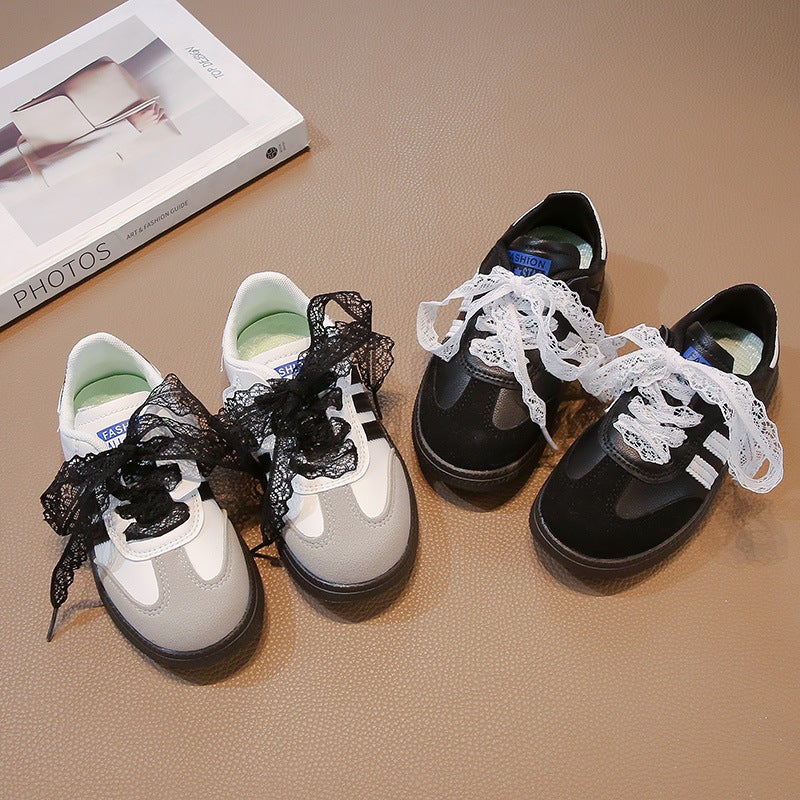 Girls Shoes Spring Fashion Children'S Soft Sole Casual Board Shoes Girls Explosive Lightweight Lace German Training Shoes - Image 2