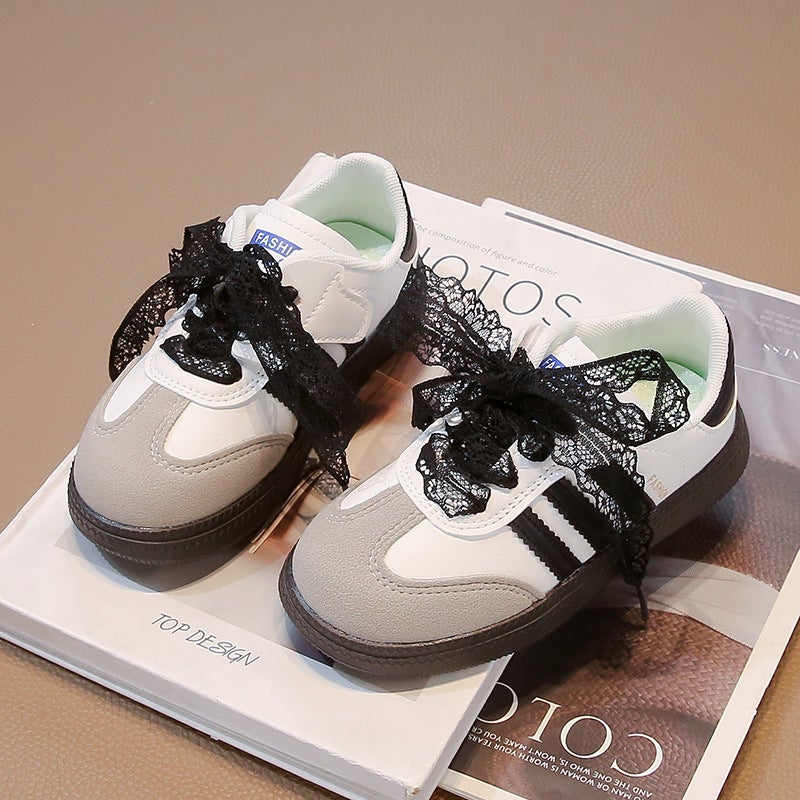 Girls Shoes Spring Fashion Children'S Soft Sole Casual Board Shoes Girls Explosive Lightweight Lace German Training Shoes - Image 5