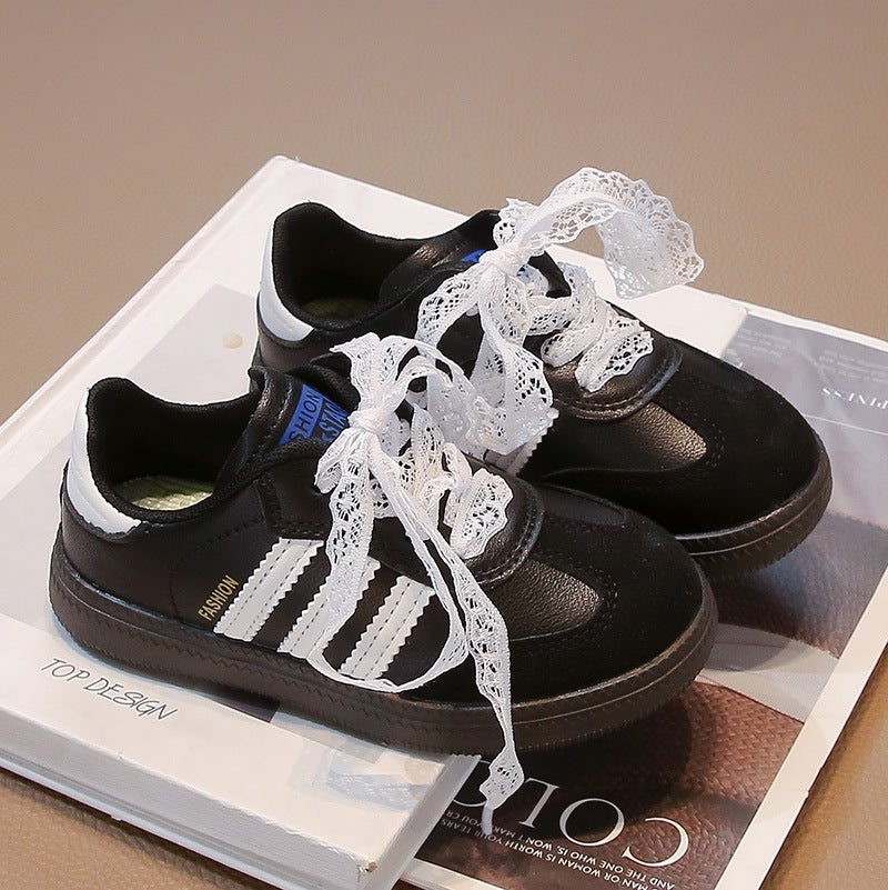 Girls Shoes Spring Fashion Children'S Soft Sole Casual Board Shoes Girls Explosive Lightweight Lace German Training Shoes - Image 4