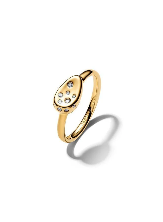 باندورا Medium Stone-Set Oval Signet Ring