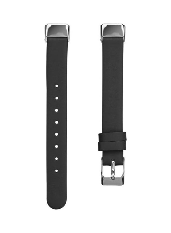 NIBEMINENT Leather Replacement Strap Watchband For Fitbit Luxe Black - Image 2
