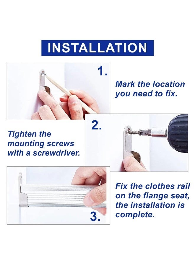 درافل دعامة طرفية بيضاوية الشكل لقضيب خزانة الملابس من دورافيل، وصلة أنبوبية لتعليق الملابس من النوع البيضاوي، دعامة أنبوب خزانة الملابس مع براغي (عبوة من قطعتين) - Image 4