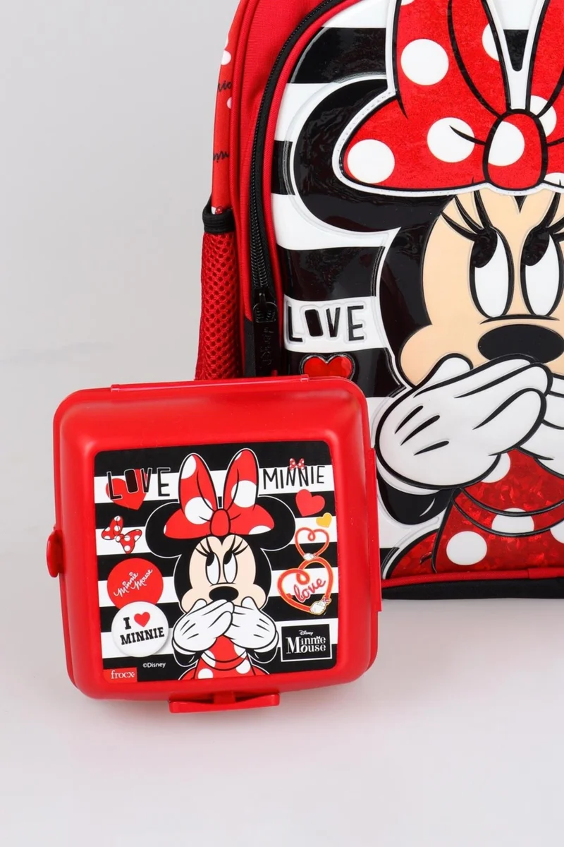 ميني ماوس New Season Licensed School Bag Lunch Box and Water Bottle 500 ml School Set