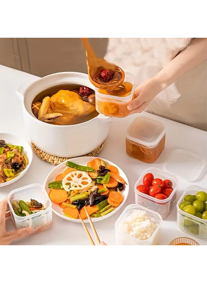 7pcs Stackable Food Storage Containers White Flip Top Lids BPA Free Microwave Safe - Image 1